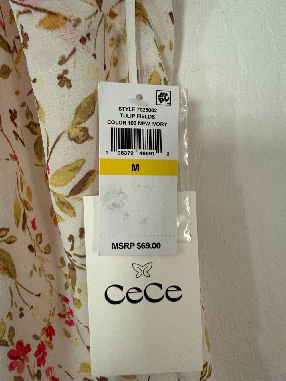 CeCe Cream Floral Halter Neck Blouse - Picture 2 of 4